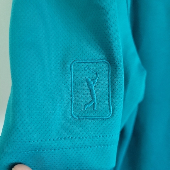 PGA Tour Men's Teal Blue Golf Polo Size Large - Picture 4 of 6